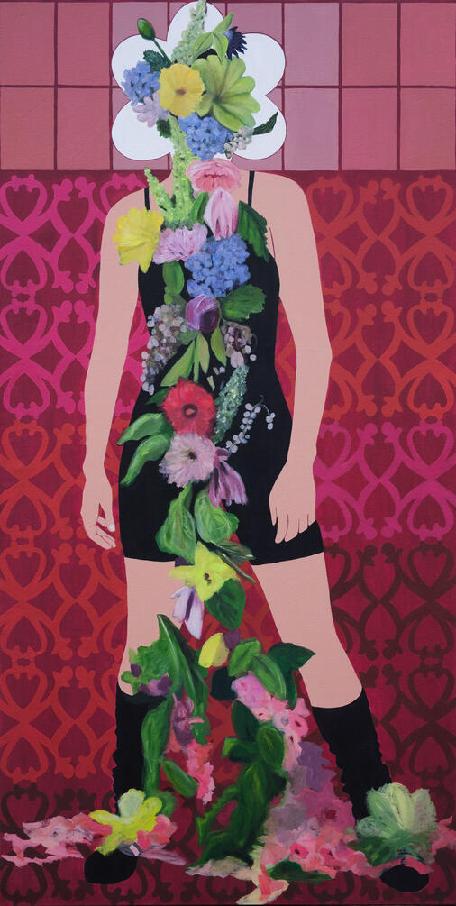 "Flora", 2025 Acrylic on Canvas 72 x 36 x 2 in